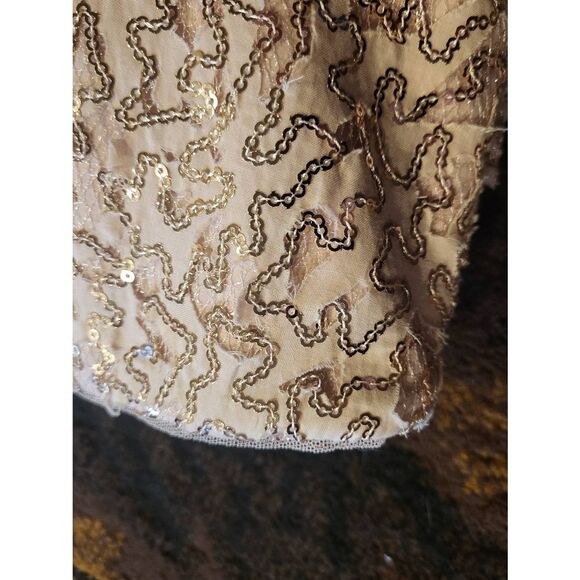 NWT BCBGMAXAZRIA Dress Women's 8 Nude Champagne Natasha Formal Sequin Long - Picture 4 of 7